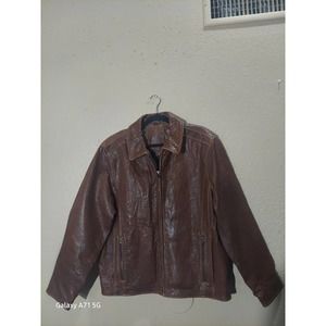 Robert Comstock Vertical Men's Brown Leather Jacket. Sz. L. Cond. Very Good